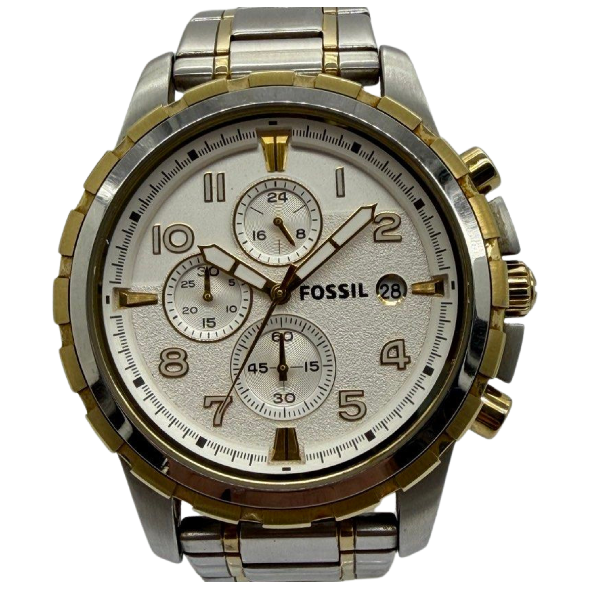 Fossil FS4795 45mm Quartz Chronograph Silver Dial Watch Main image