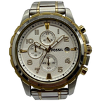 Fossil FS4795 45mm Quartz Chronograph Silver Dial Watch