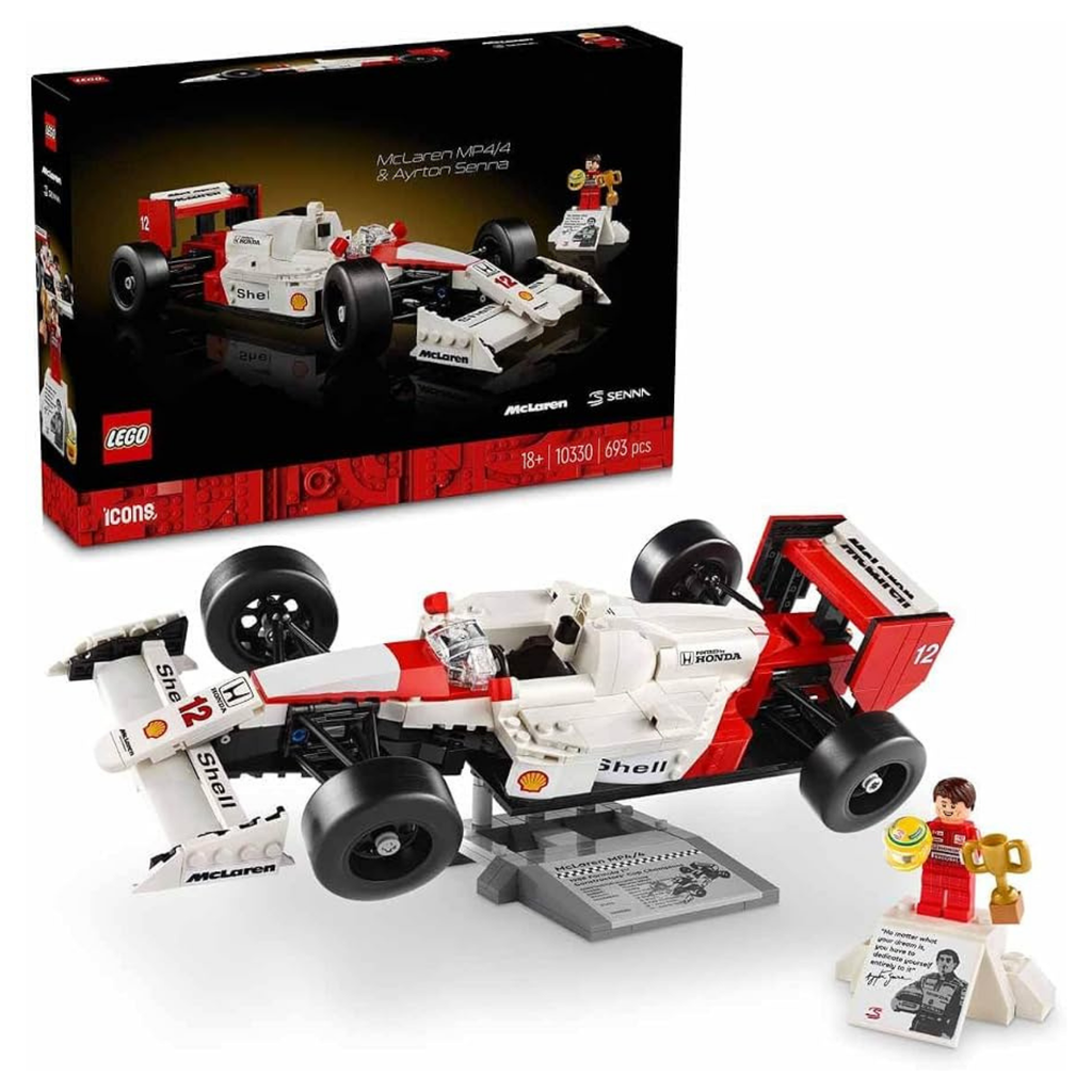 LEGO Icons McLaren MP4/4 & Ayrton Senna Model Car Set, F1 Racing Car Kit