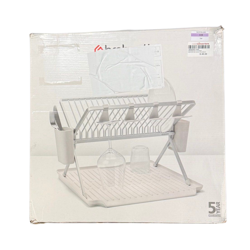 Brabantia 139444 SinkSide Foldable Dish Drying Rack Large, Light Grey