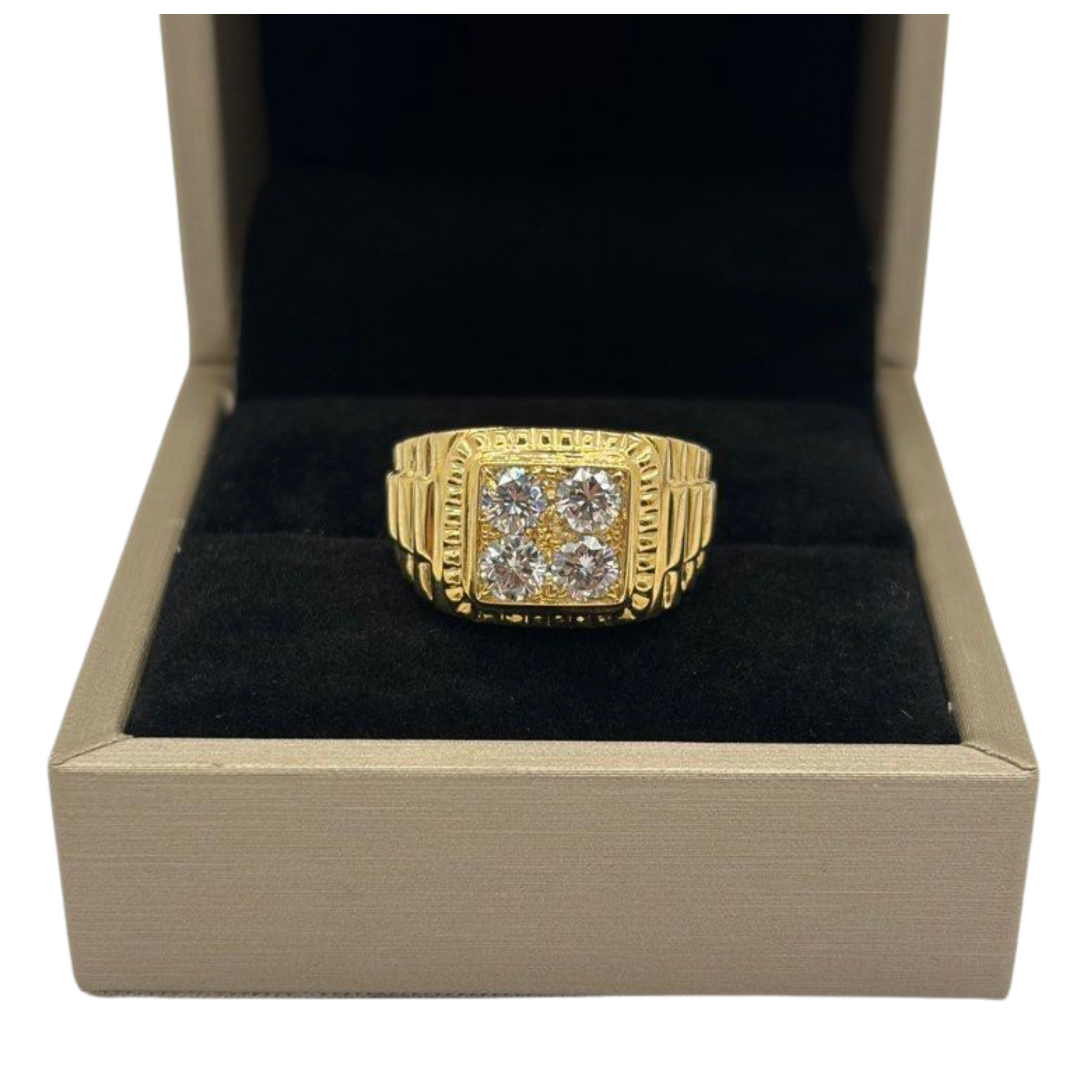 750 Yellow Gold Natural Diamond Men’s Ring