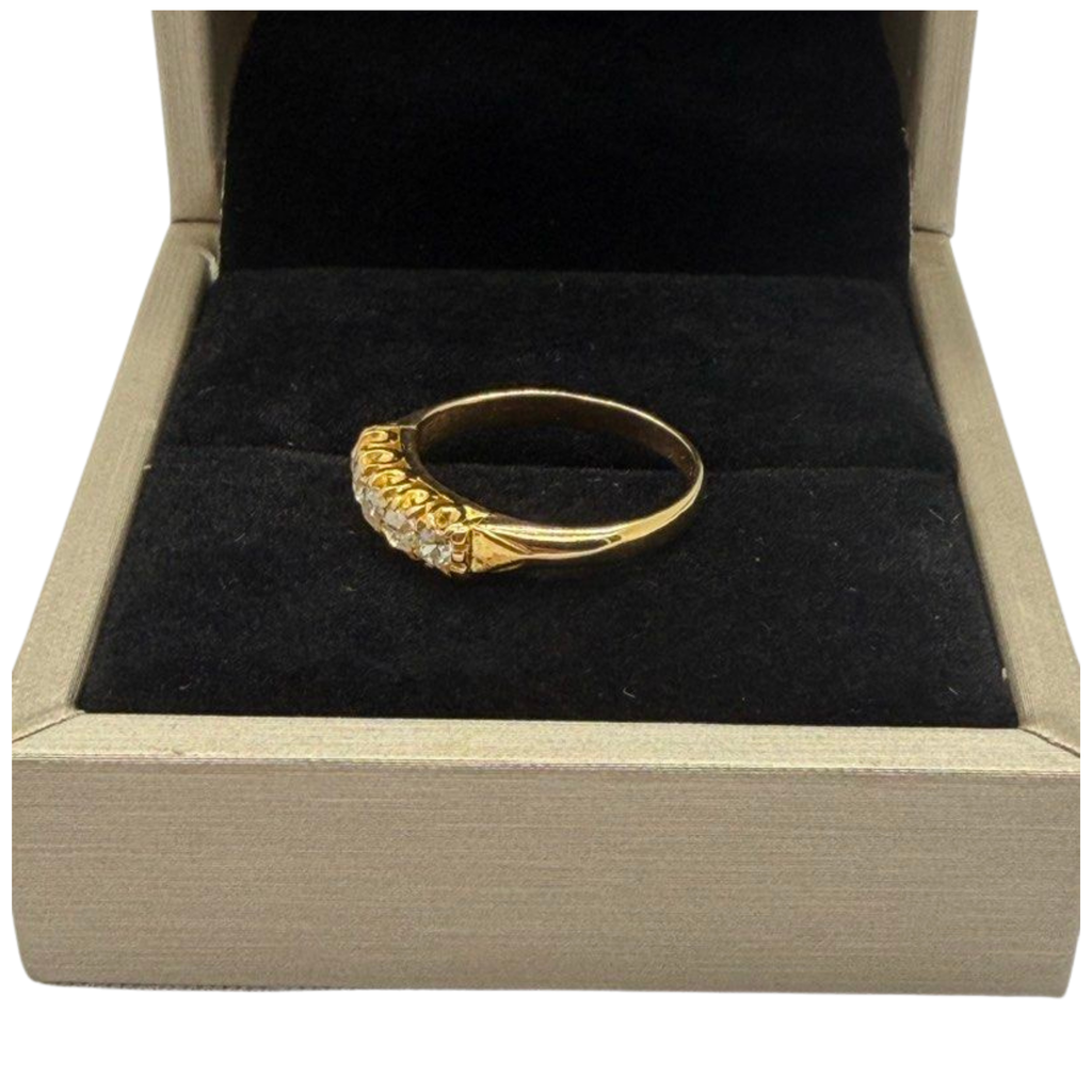 18K Yellow Gold Natural Diamond Ring
