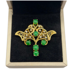 750 Yellow Gold Natural Jadeite (Type-A) & Diamond Pendant/Brooch
