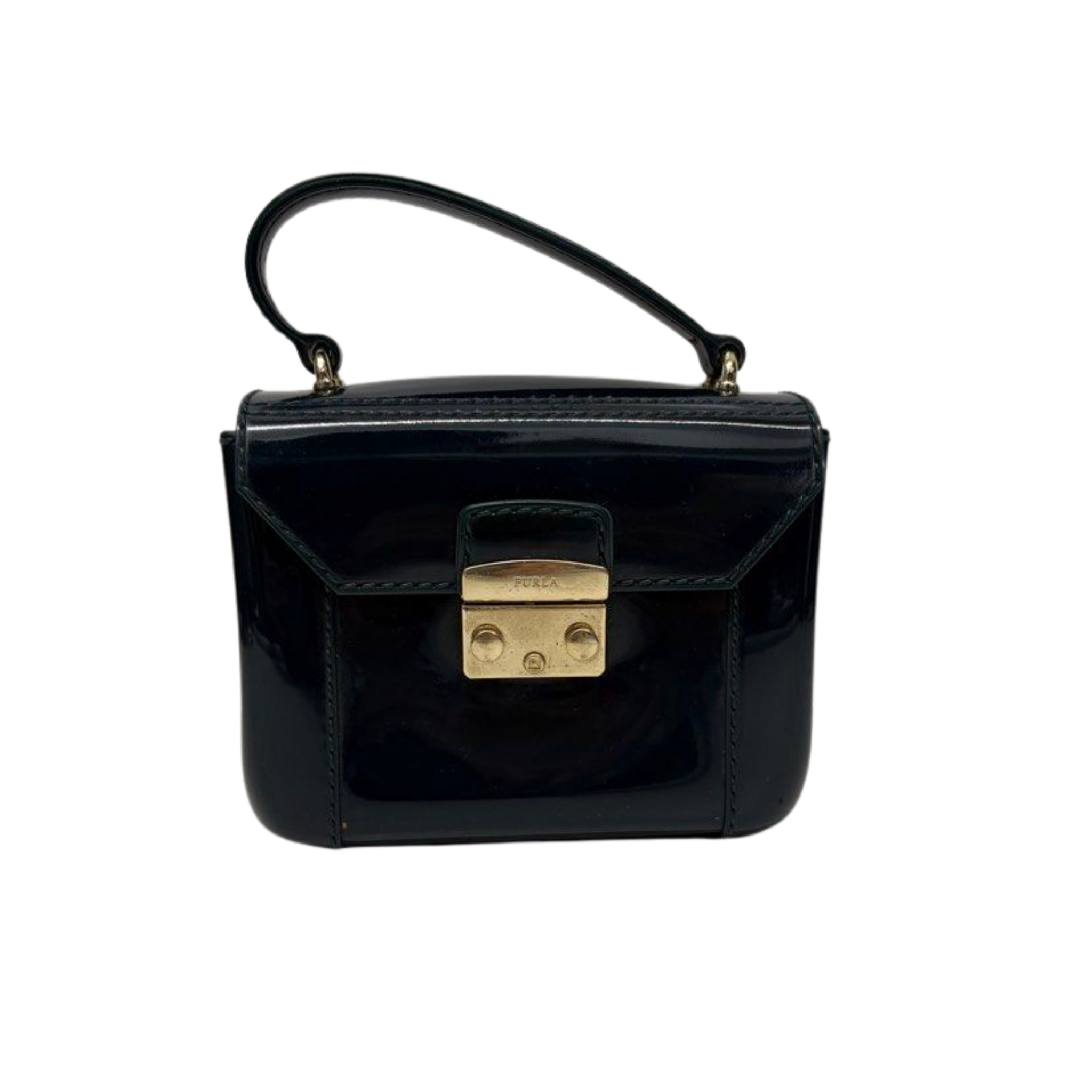 Furla Dark Green Rubber Bon Bon Crossbody Bag Main image