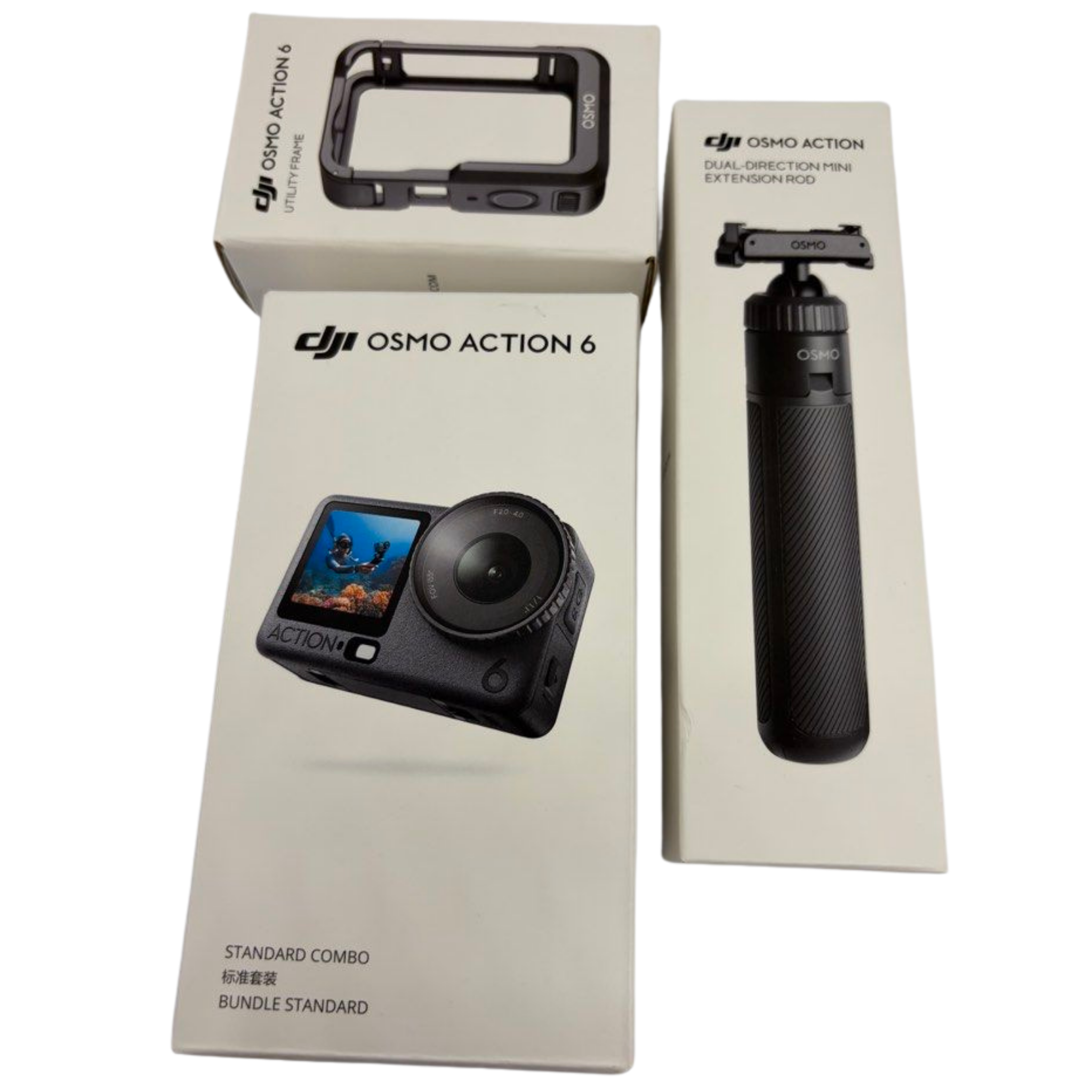 DJI Osmo Action Camera 6 Standard Combo with Utility Frame & Dual Direction Mini Extension Rod