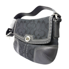 Coach Black Leather/canvas Handbag