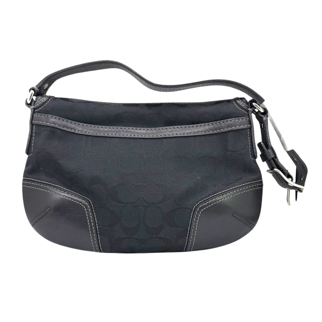 Coach Black Leather/canvas Handbag