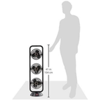EuropAce 9" Trio Turbo Oscillating Fan EQQ 7931S (Black) | Detachable Fan blade & Compact Base