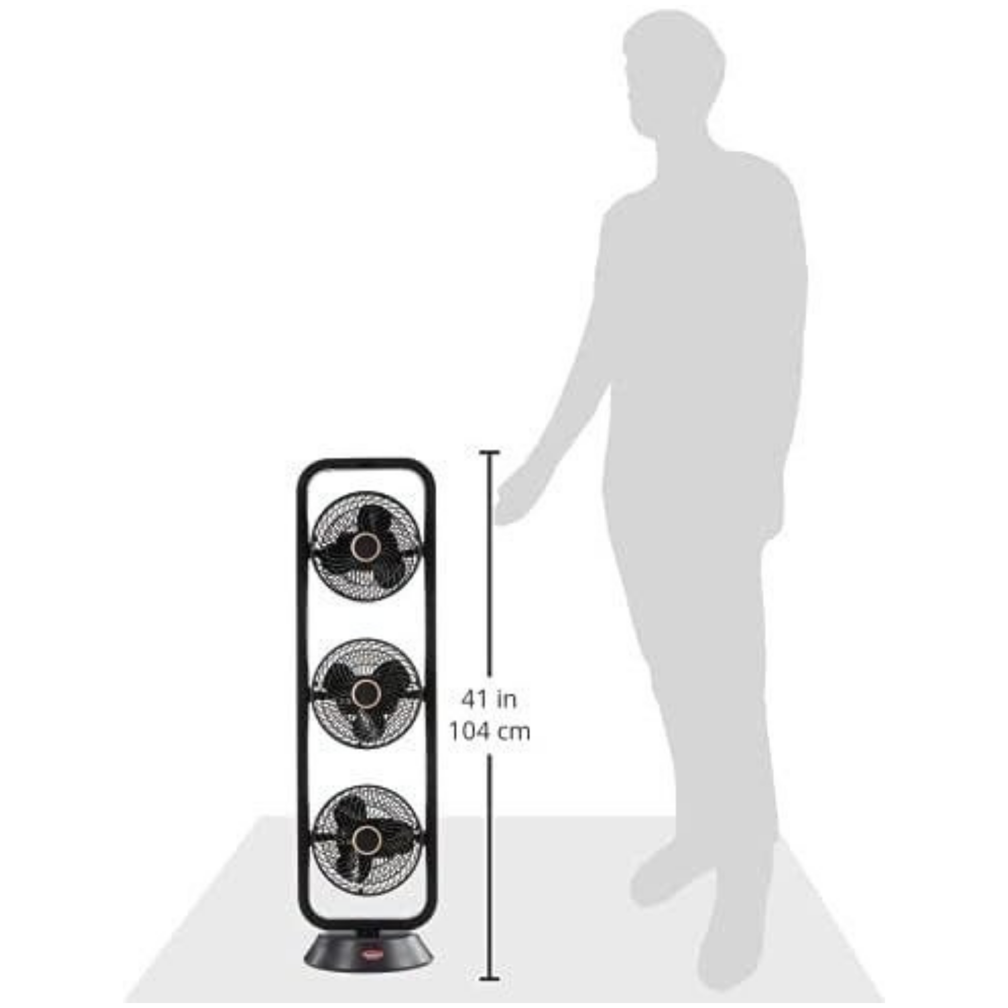 EuropAce 9" Trio Turbo Oscillating Fan EQQ 7931S (Black) | Detachable Fan blade & Compact Base