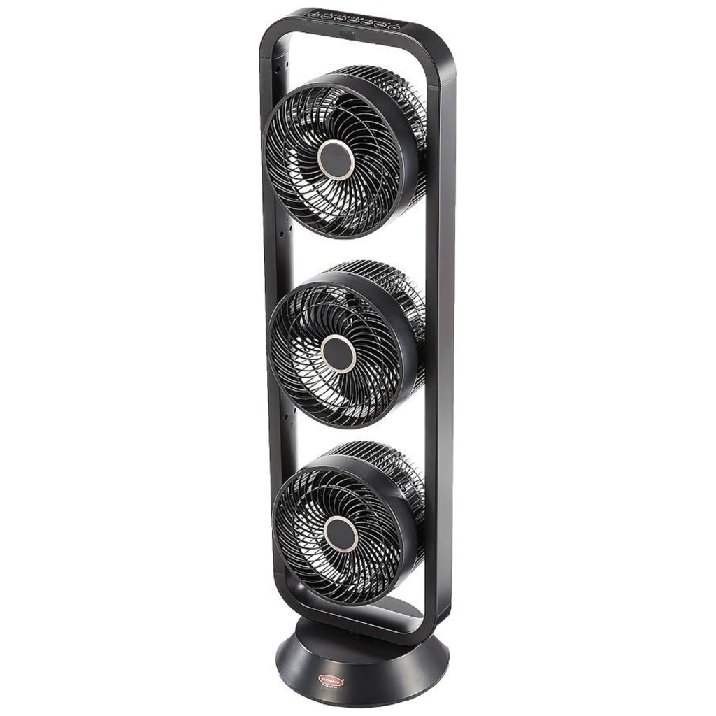 EuropAce 9" Trio Turbo Oscillating Fan EQQ 7931S (Black) | Detachable Fan blade & Compact Base