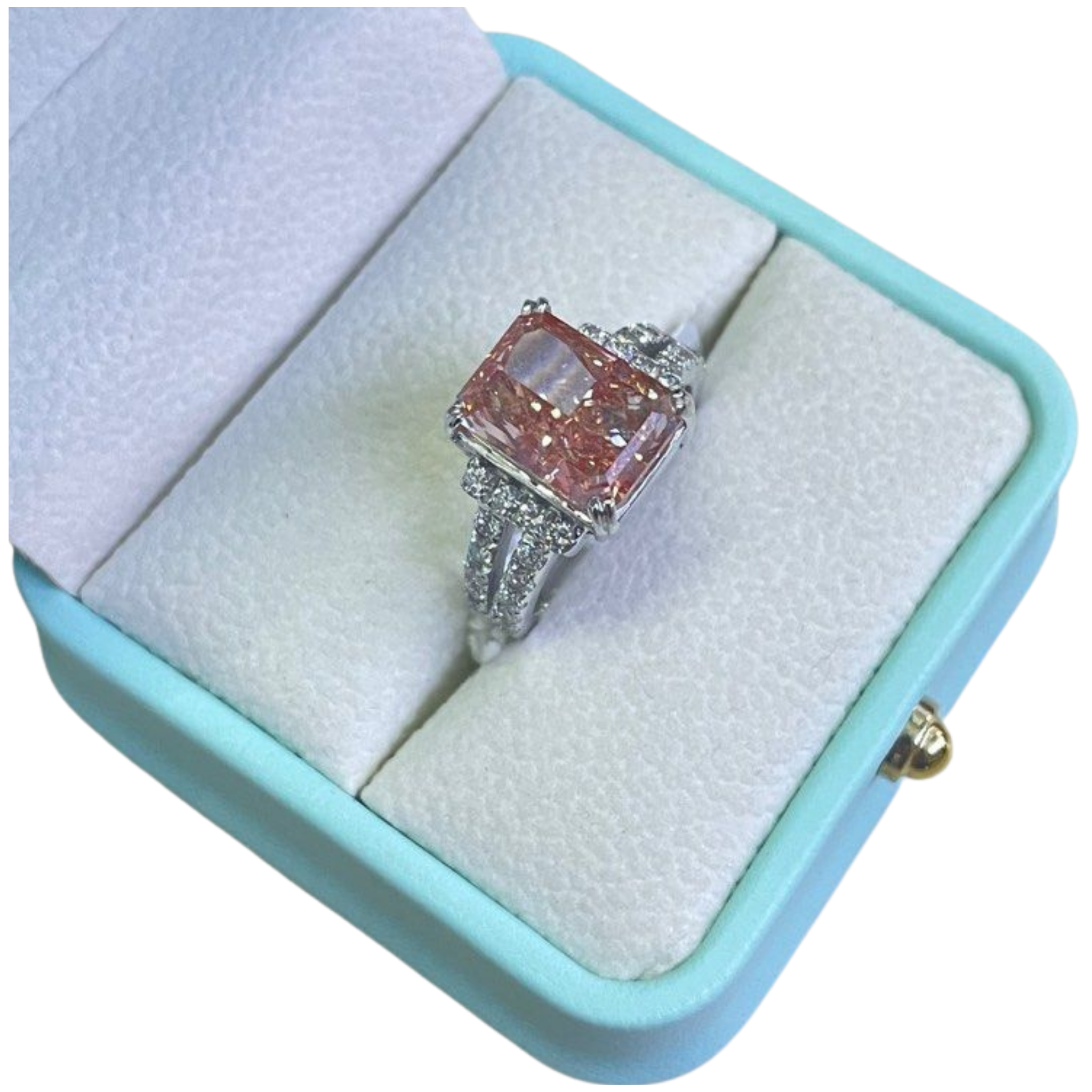 18K White Gold Lab-Grown Fancy Pink Diamond Ring Main image