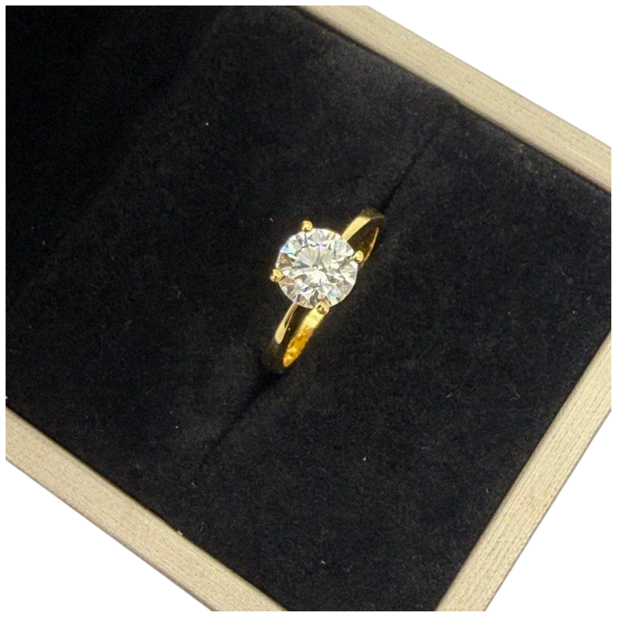 18K Yellow Gold Natural Diamond Ladies Ring
