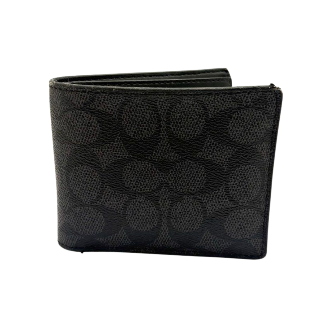 Coach Men Bi-Fold Wallet in Signature Canvas, Black