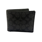 Coach Men Bi-Fold Wallet in Signature Canvas, Black