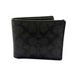 Coach Men Bi-Fold Wallet in Signature Canvas, Black