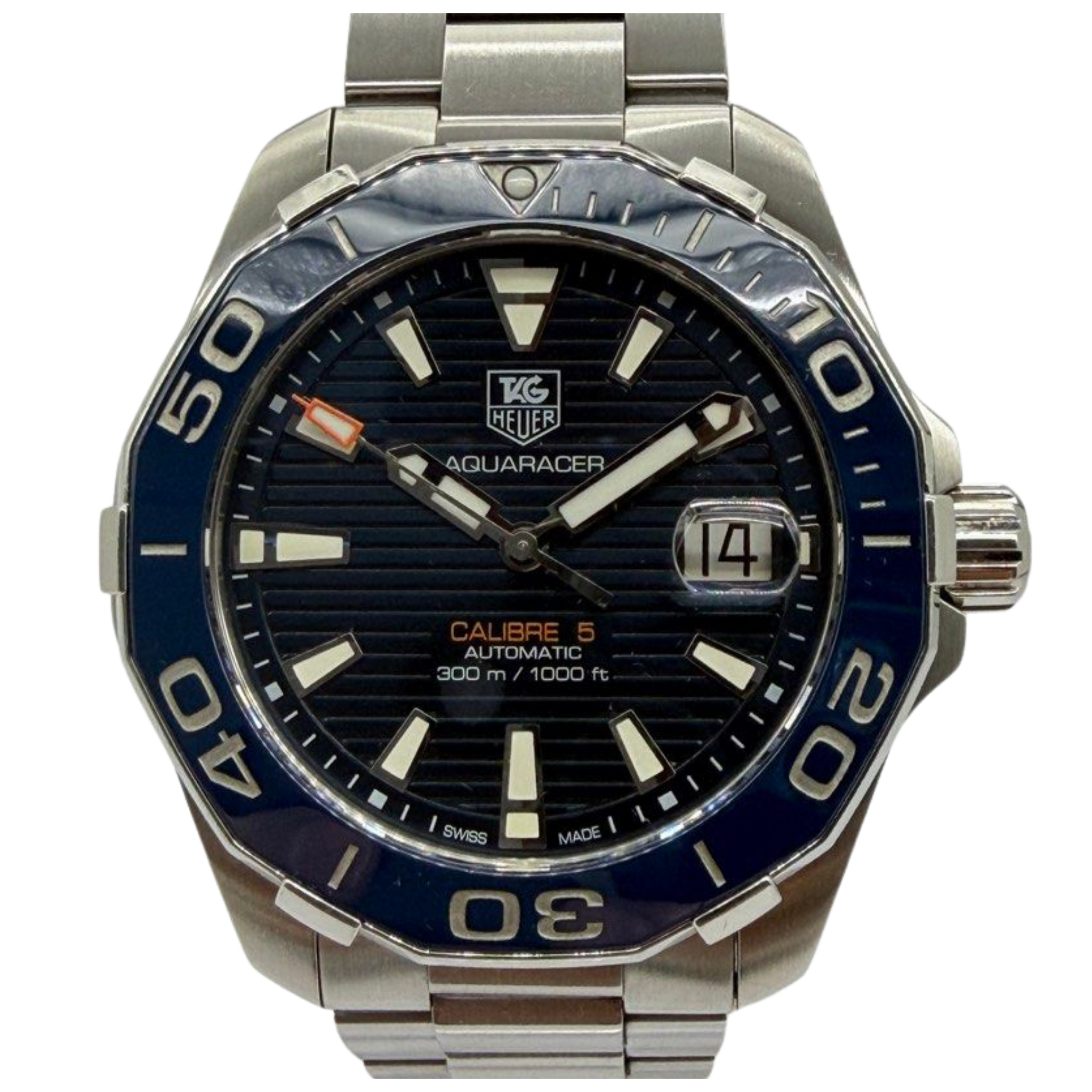 Tag Heuer Aquaracer Calibre 5 WAY211C 41mm Automatic Blue Dial Watch