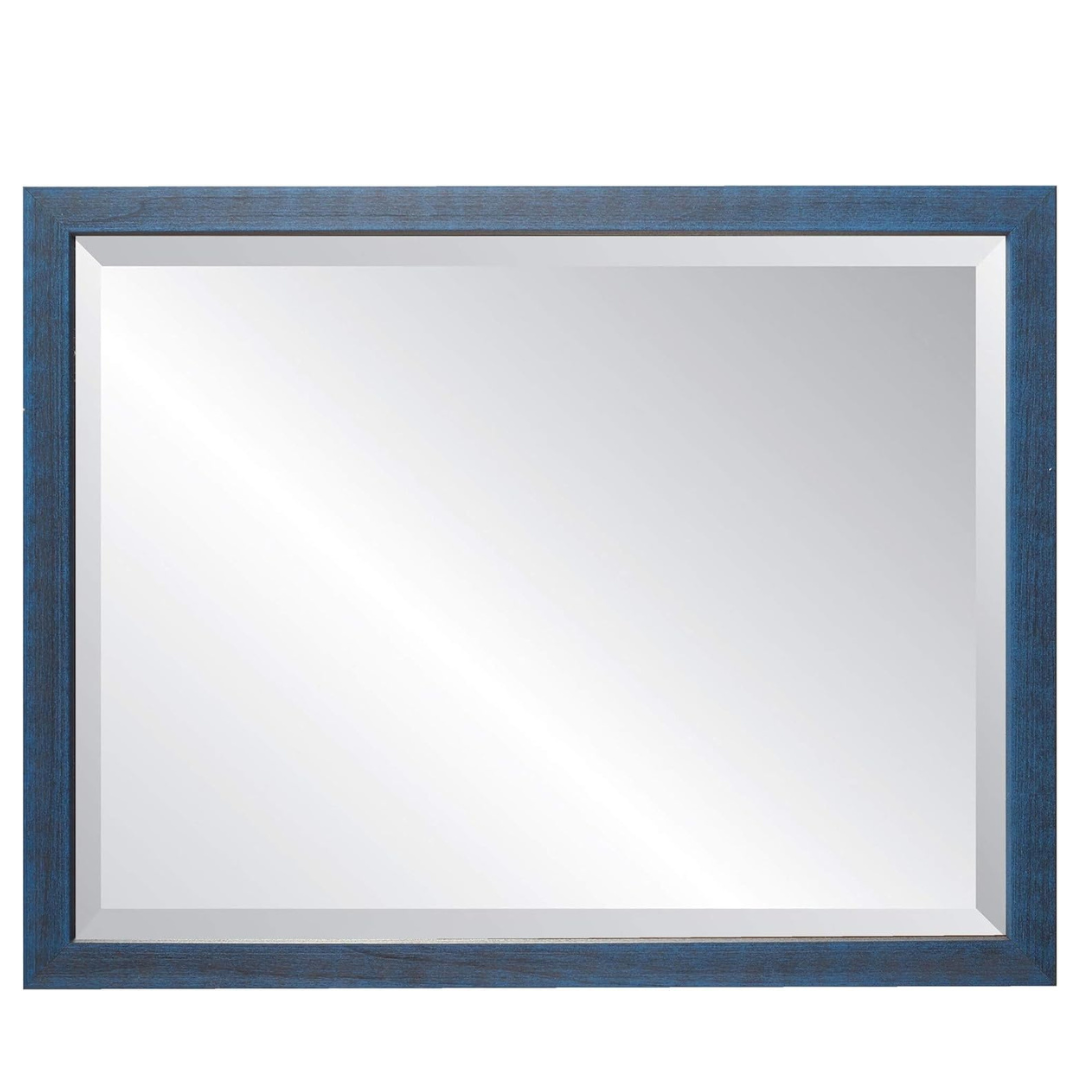 Alpine Art & Mirror Harbour Collection Blue Wall Mirror 27 x 35in