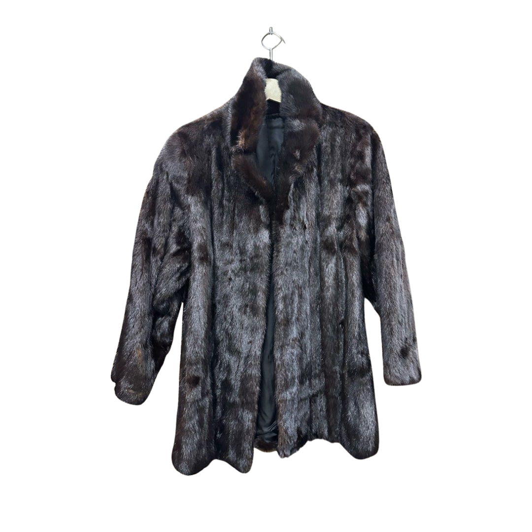 Dark Brown Fur Coat, Size 11