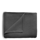Mushie Knitted Baby Blanket Ribbed Dark Gray Melange