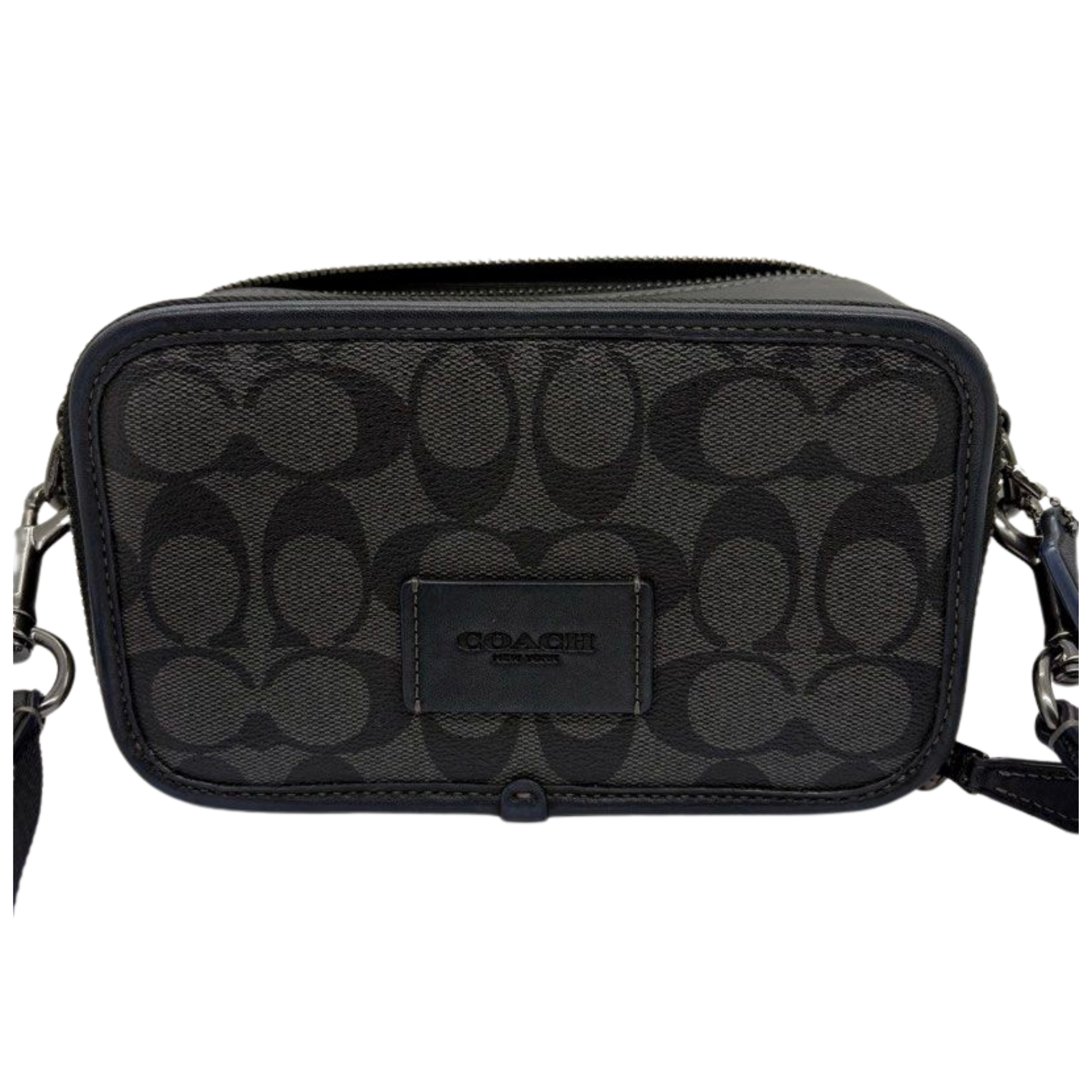Coach Wyatt Crossbody Bag in Signature Canvas, Charcoal Black CM109 Main image