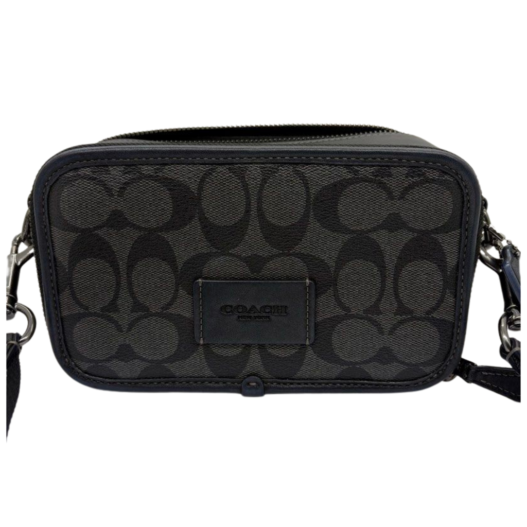 Coach Wyatt Crossbody Bag in Signature Canvas, Charcoal Black CM109