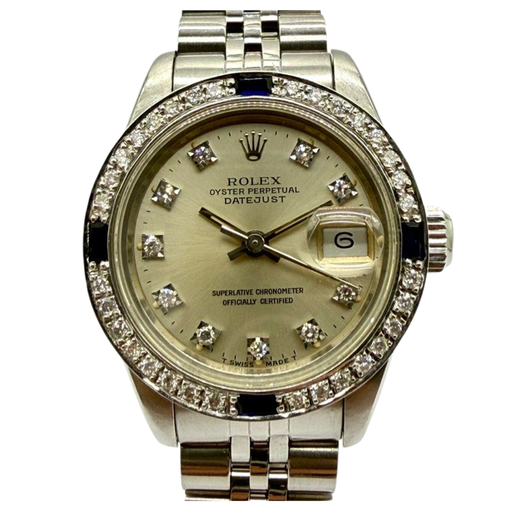Rolex Datejust 69174 26mm Automatic Silver Diamond Dial Watch