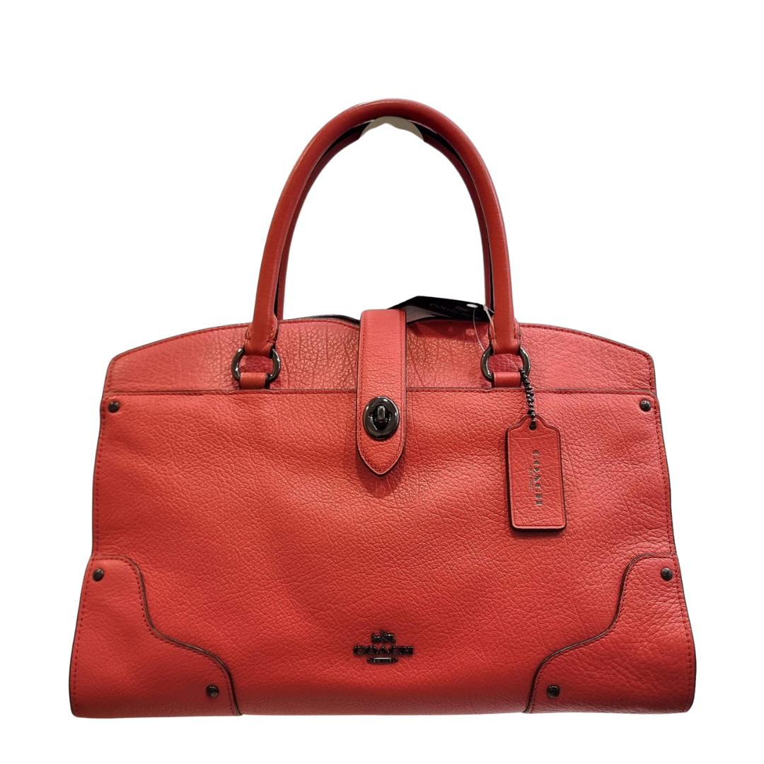 COACH Mercer Satchel handbag shoulder bag 37779 orange leather ladies
