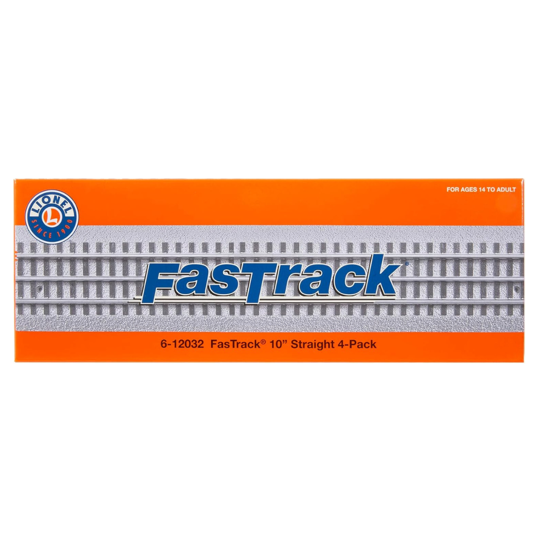 Lionel FasTrack 10” Straight Track, Electric O Gauge, 4-Pack