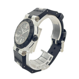 Bvlgari Diagono Aluminum 32mm Quartz Rubber Strap Black Dial Watch
