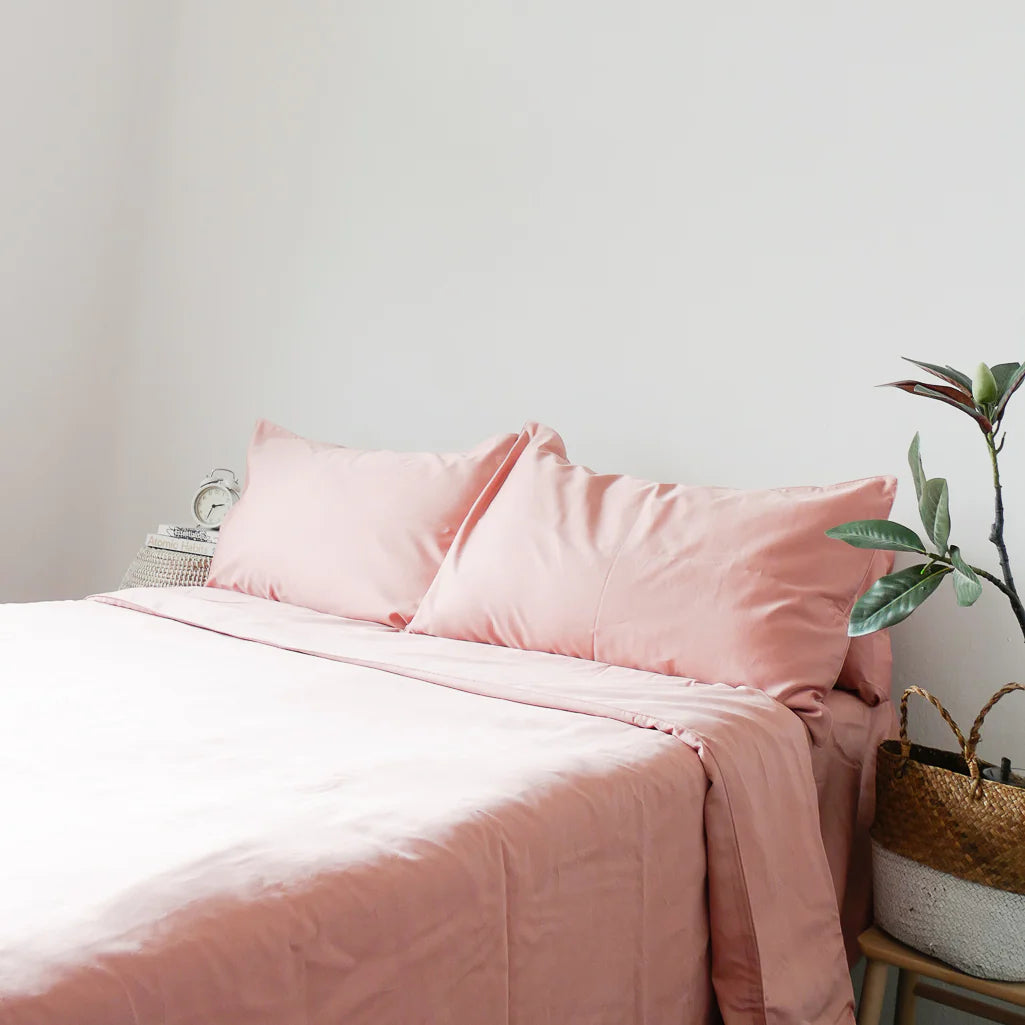 Weavve Home Cotton Flat Sheet Queen Size Tea Rose Main image