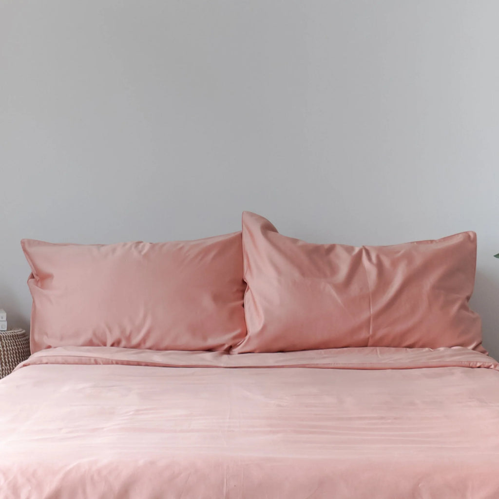 Weavve Home Cotton Flat Sheet Queen Size Tea Rose