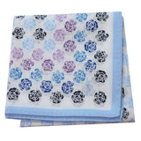 Vintage Yves Saint Laurent Rose Motif Handkerchief Blue