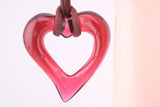 Baccarat Pink Open Heart Crystal Pendant Necklace