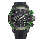 Aries Gold Chronograph Venturer Green Stainless Steel G7012ZBKGN Black Silicone Strap Mens Watch