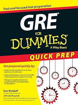 GRE For Dummies Quick Prep Main image
