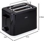 Braun Breakfast1 HT1010BK 2-Slice Toaster with warming rack, Black