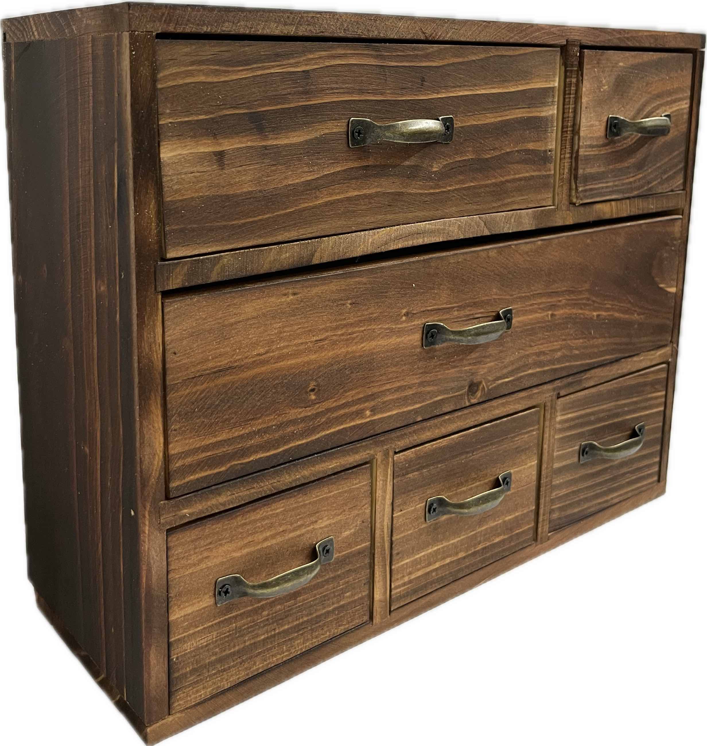 Mini Classic Storage Box Wooden Style 6 Drawers Main image