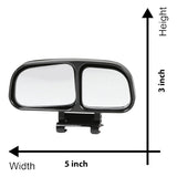 3R027 360 Degree Wide Angle Adjustable Double View Convex Curvature Blind Spot And Parking Mirror Left Side Mount