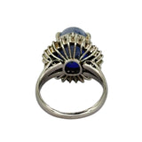 PT900 Star Sapphire1=11.98cts, Diamond 0.91cts Ring w/Cert