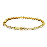 18KYG Tennis Diamond=3.4cts Bracelet, Length 16.5cm