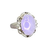 PT900 Lavender Jade1=9.34cts , Diamond6=0.27cts Ring w/Cert