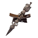 Tibetan Ornament Buddhism Dorje Vajra Phurba Amulet Dagger w/Stand, 44cm
