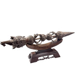 Tibetan Ornament Buddhism Dorje Vajra Phurba Amulet Dagger w/Stand, 44cm