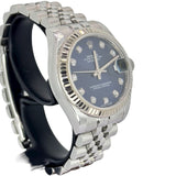 Rolex 178274 Datejust Automatic Diamond & Blue Dial Watch, Card With Box, 31mm