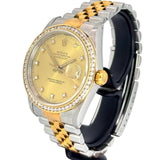 ROLEX 16233 Datejust Automatic Diamond Index With Custom Diamond Bezel, 36mm