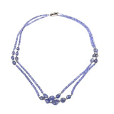 Tanzanite Necklace w/Silver Clasp. Length 50cm w/Cert
