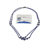 Tanzanite Necklace w/Silver Clasp. Length 50cm w/Cert