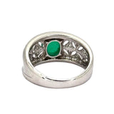 PT900 Emerald 1.1cts, Diamond=0.23cts Ring w/Cert