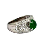 PT900 Emerald 1.1cts, Diamond=0.23cts Ring w/Cert