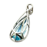 18KWG Aquamarine=14.05cts, Diamond=0.64cts Pendant w/Cert